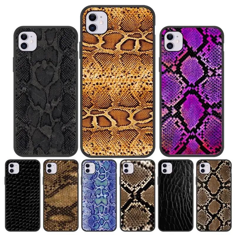 

Luxury Snake Skin Art Phone Case For Iphone 5 SE 2020 6 6s 7 8 plus X Xr XS 11 12 Mini Pro Max Fundas Cover