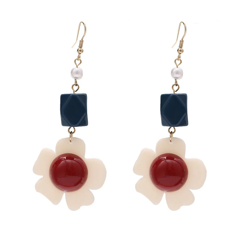 

2020 New Lovely Acrylic Flower Drop Earrings For Women Girls Resin Dangle & Clip Earrings Fashion Party Jewelry Gifts