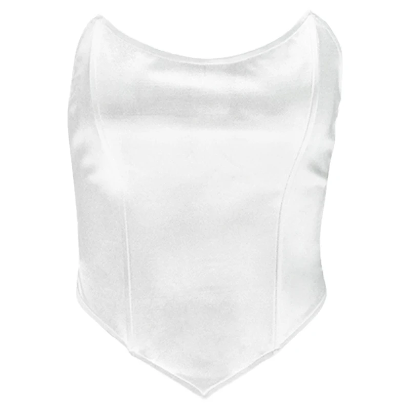 

2021 New Women Up Corset Bustier Sexy Boned Wrap Tube Crop Top Waist Cincher Recovery Corset Waist Clip Asymmetric Sleeveless
