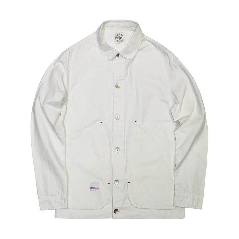 

Men's casual 2021 new spring Lapel shirt solid color versatile trend cardigan men's coat