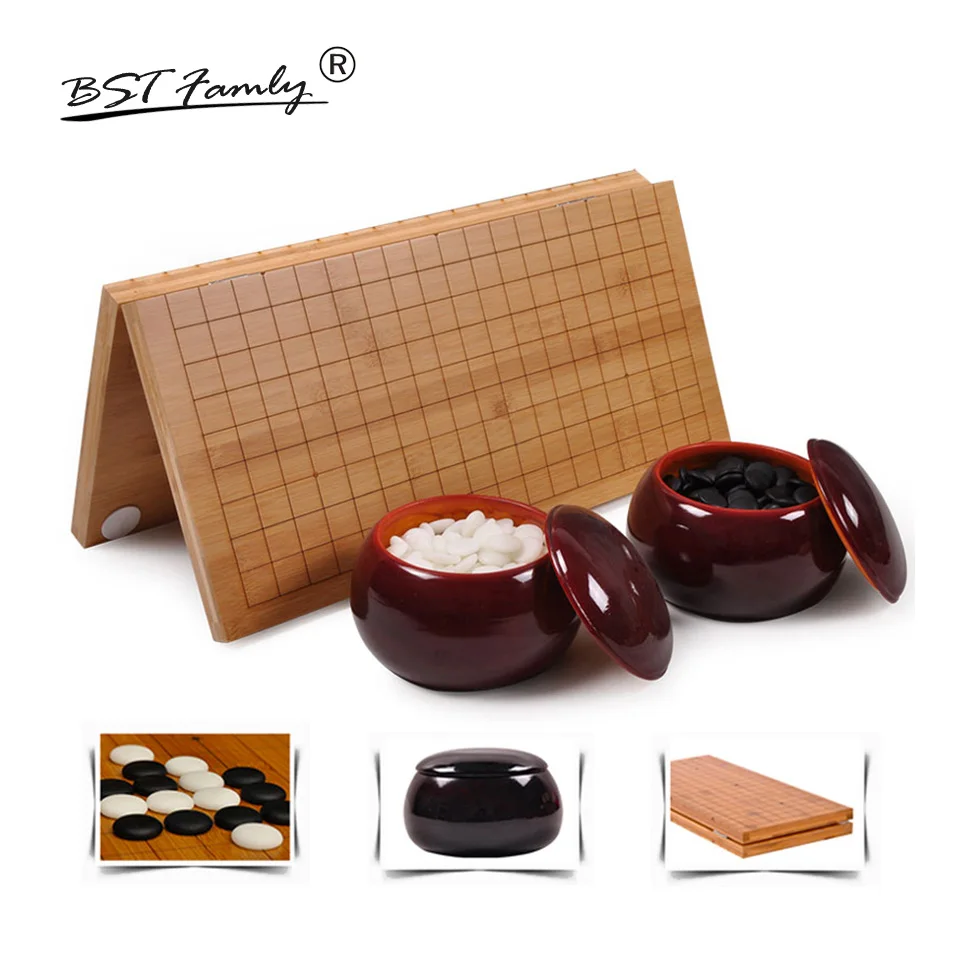 

BSTFAMLY Go шахматы 19 Road 361 шт./компл. шахматный диаметр 2,2 см деревянная складная шахматная доска и банка китайская старая игра Go Weiqi G14