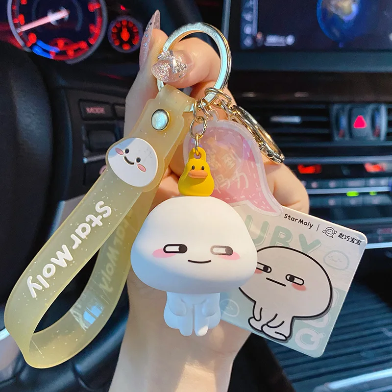 

Cartoon Clever Doll Keychain Kawaii Fashion Interesting Baby Expression Keyrinng Toy Car Bag Decoration Gift Charm Key Pendant