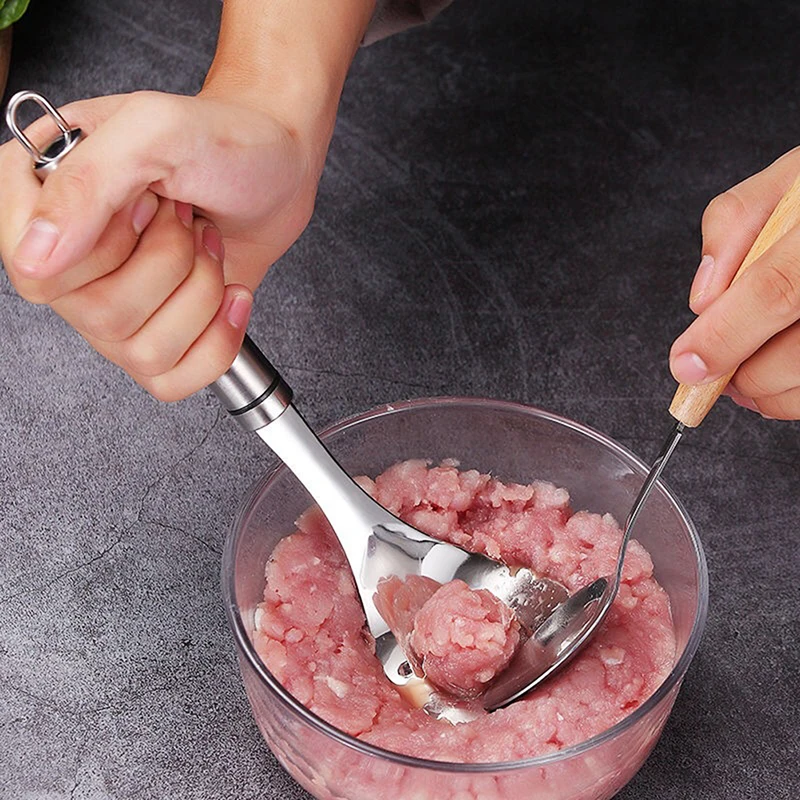 

Антипригарная креативная ложка для фрикаделек, ложка для мяса с эллиптическим отверстием для утечки, форма для мясных шариков, инструмент д...