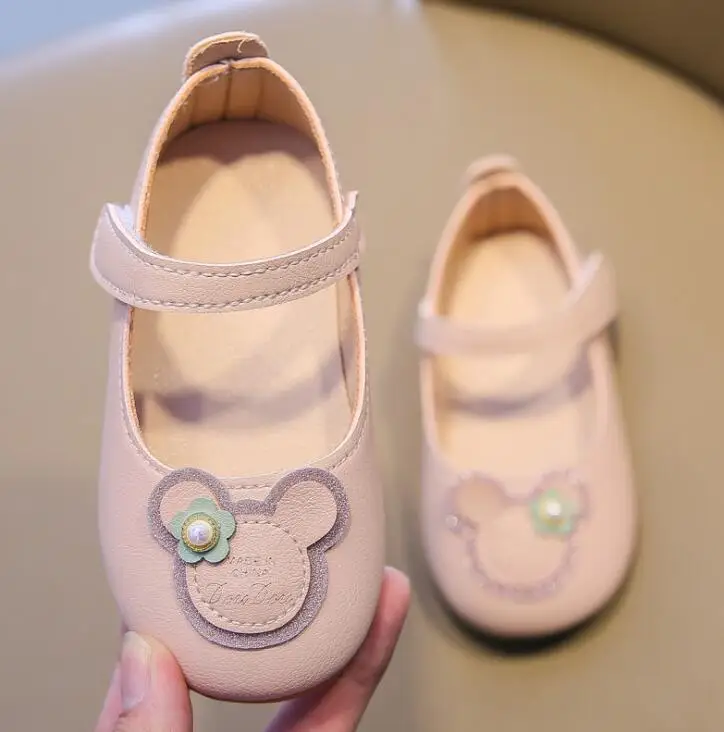 Детские кожаные туфли Disney кроссовки на плоской подошве для девочек с