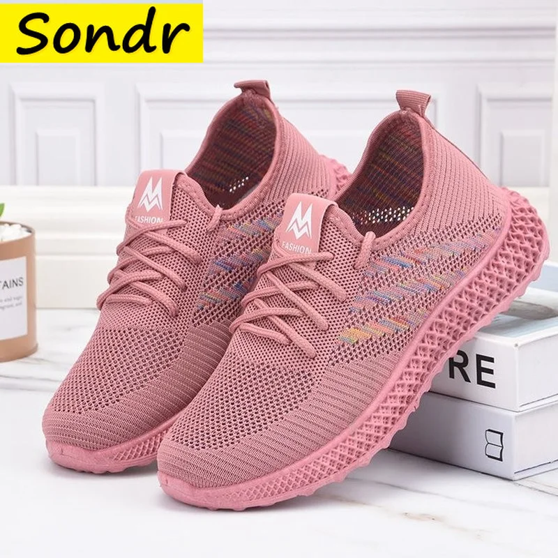 

Туфли женские эластичные трикотажные, дышащие, мягкая подошва, повседневная обувь на плоской подошве