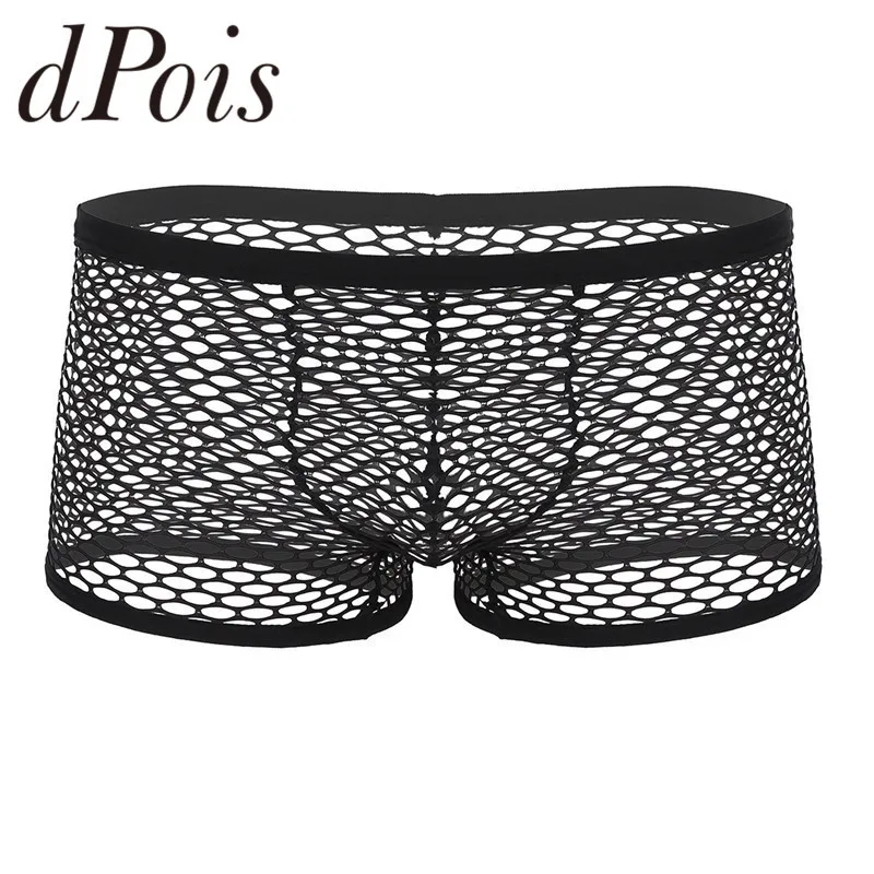 

Мужские сетчатые дышащие сетчатые прозрачные трусы-боксеры с низкой посадкой, мужское нижнее белье, Мужская пижама