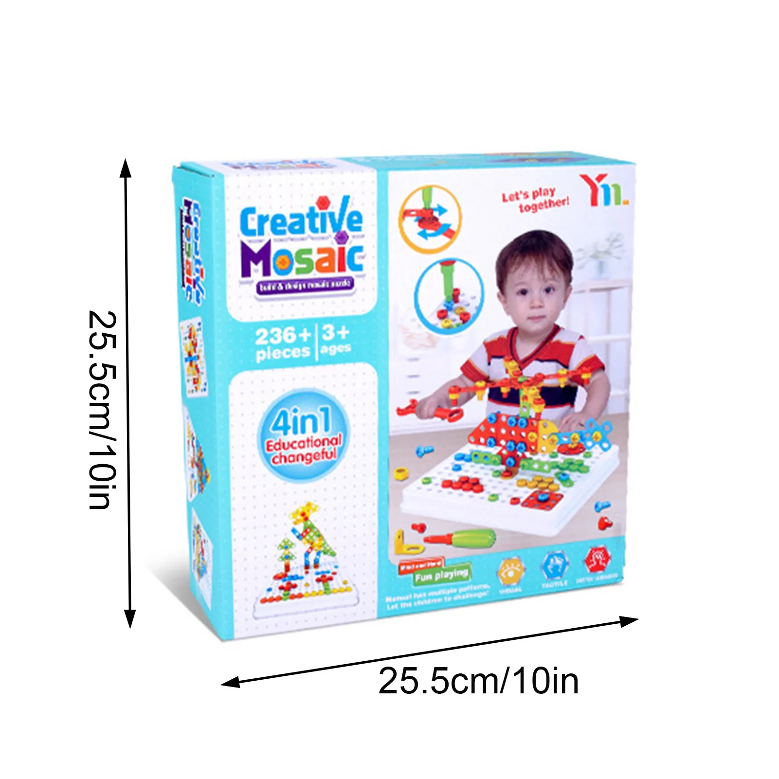 

Drilling Screw 3D Creative Mosaic Puzzle Toys For Children Building Bricks Toy Kid DIY Drill Set Boys Educational Montessori Toy