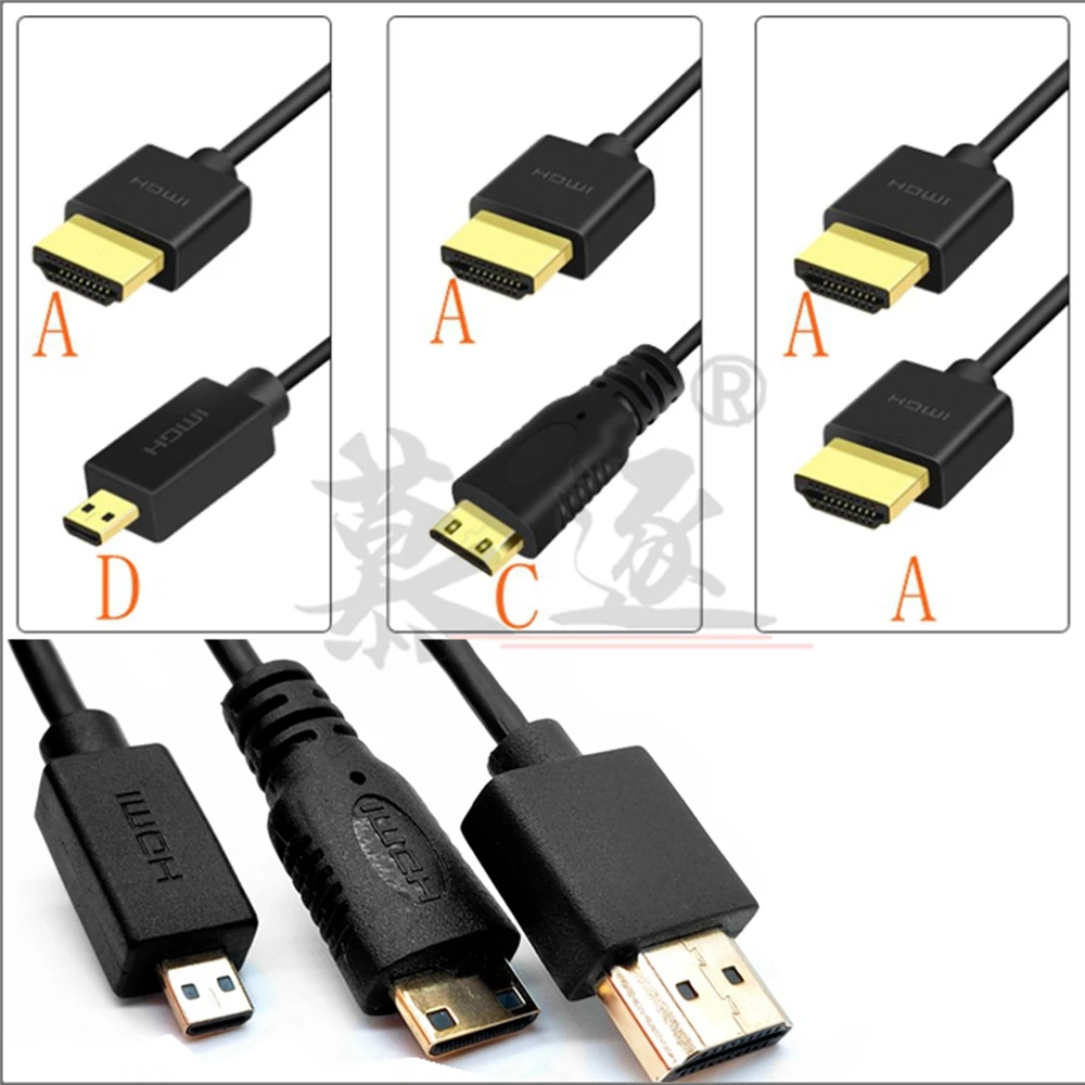 Сверхмягкие тонкие кабели и мини HDMI 2k * 4k hd @ 60 Гц совместимые с Micro внешний диаметр