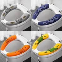 universal toilet seat cover soft cartoon paste toilet sticky seat pad washable bathroom warmer seat lid cover pad cushion