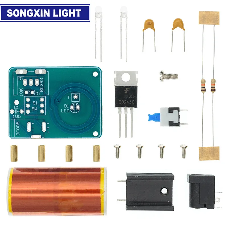 1 шт. оригинальный BD243 Mini Tesla Coil Kit Magic Props DIY Parts пустая технология подсветки