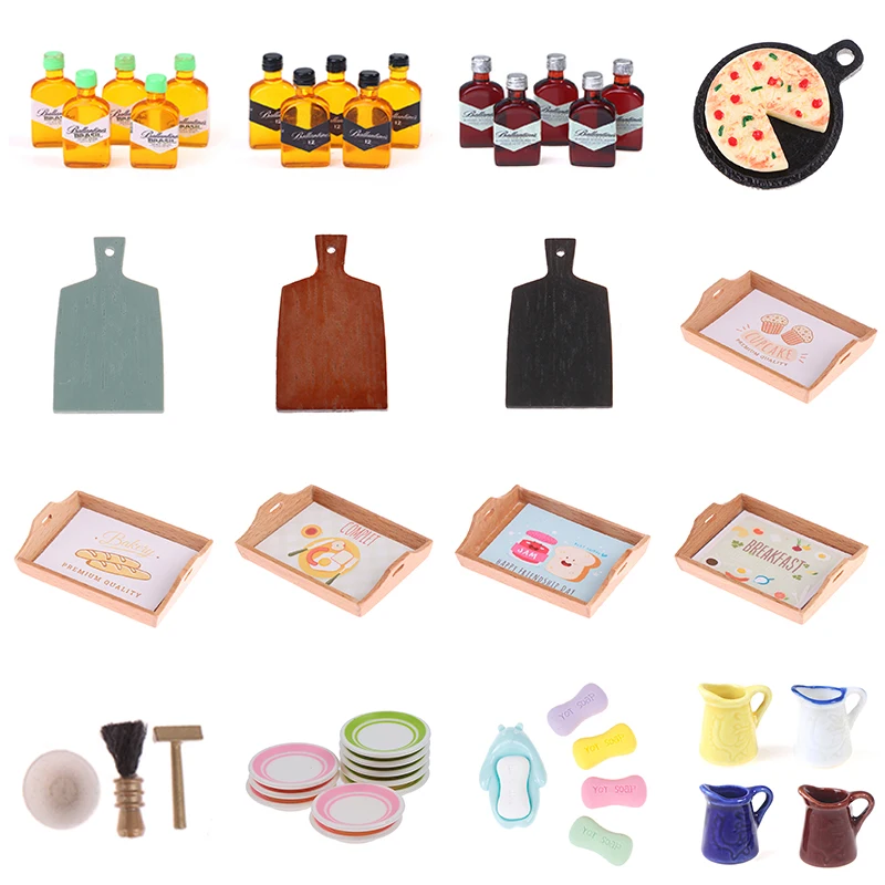 

Doll House Soap Mini Colorful Dinner Plate And Saucer Tray Pad Paper Bathroom Razor Pizza Baking Pan Vinegar Soy Sauce Bottle