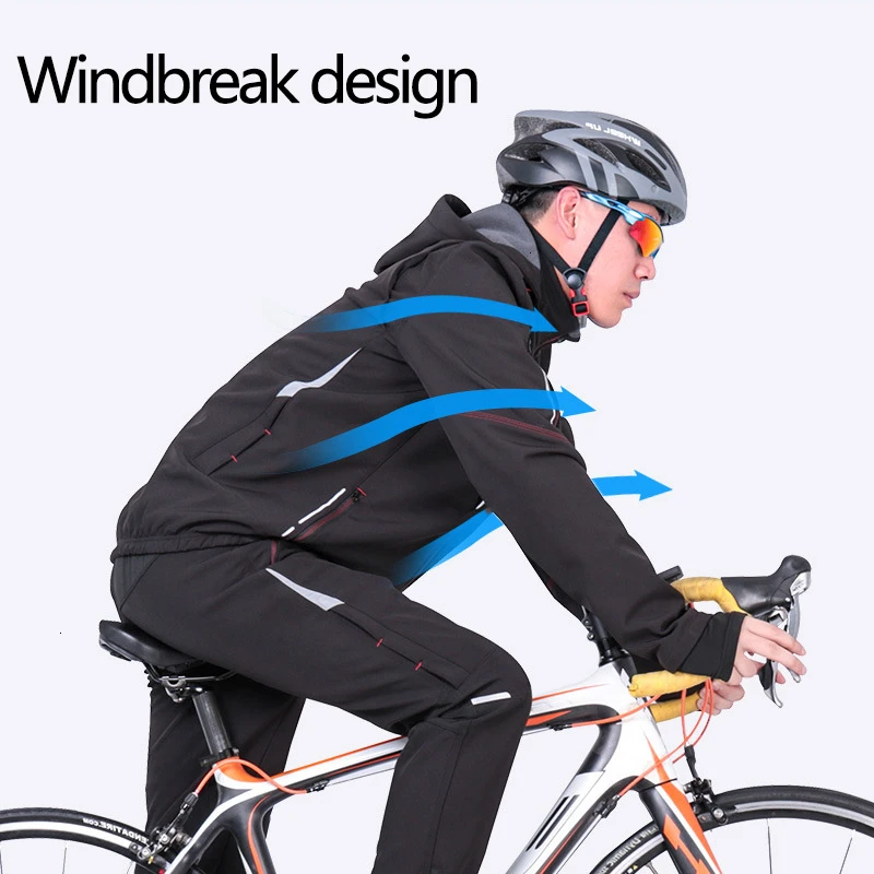 Зимний водонепроницаемый теплый комплект для велоспорта на молнии походов