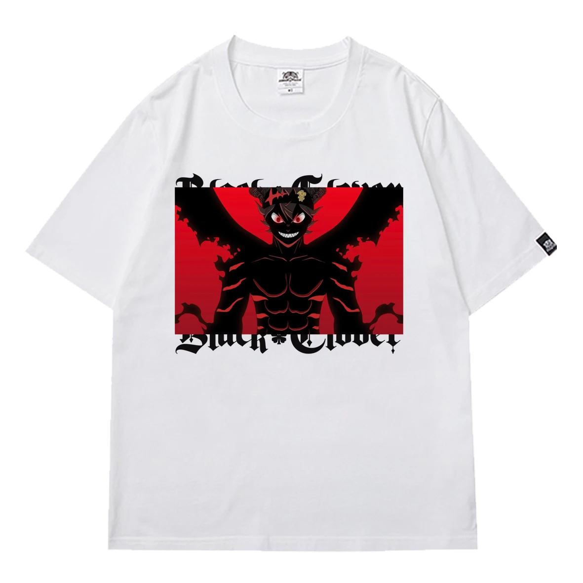 

Black Clover Anime T-shirt mens Gothic Letter Print Tops & Tees Harajuku Street 2021 Summrt Male Loose Soft Oversized T-shirt
