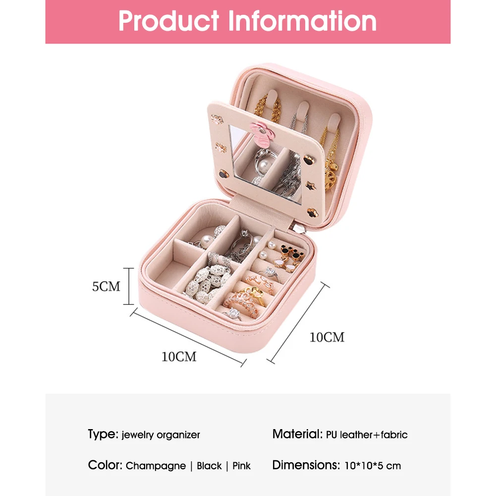 Органайзер для ювелирных изделий из искусственной кожи 2 Слои Портативный