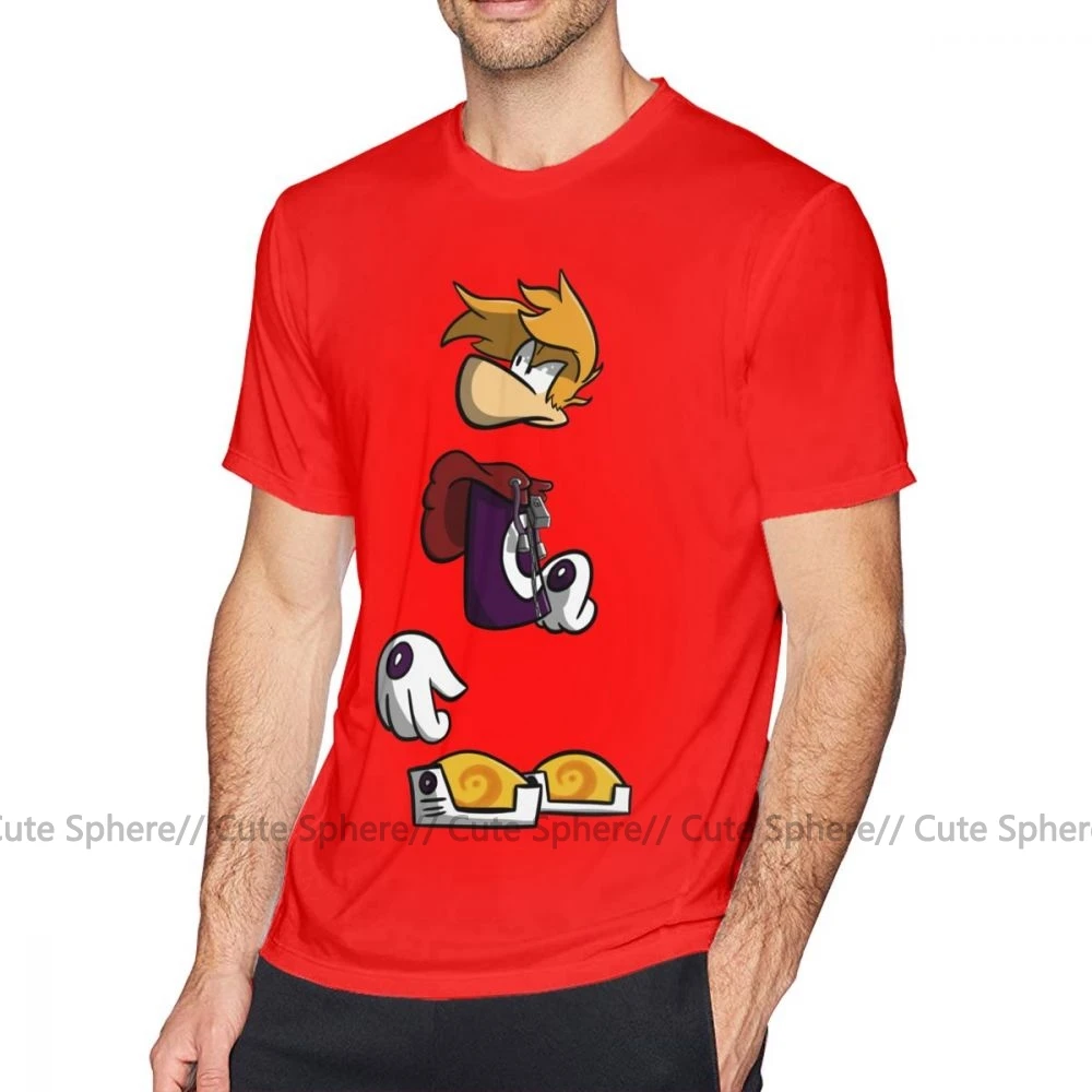 Футболка Rayman, футболка Rayman, футболка с принтом, 100 хлопок, футболка, 6xl, модная, забавная, с коротким рукавом, Мужская футболка - Цвет: Red