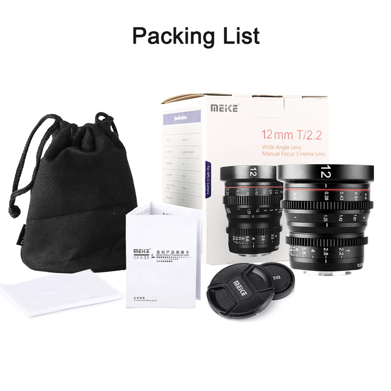 

Meike 12mm T2.2 Manual Focus Camera Lens Portrait Cine Lens for M4/3 Mount For Olympus Panasonic Lumix M4/3-Mount Camera Lens