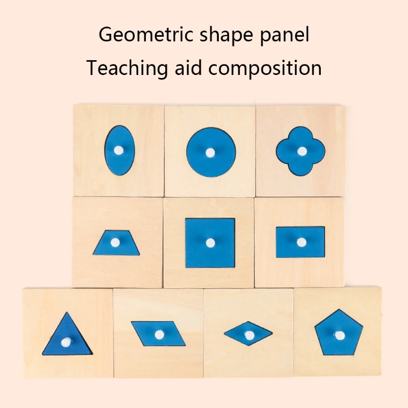 

Q9QB Eye-catching Wood Geometry Insets Toys Blocks Preschool Parent-child Intertive Cognition Toys Portable Stacking Blocks