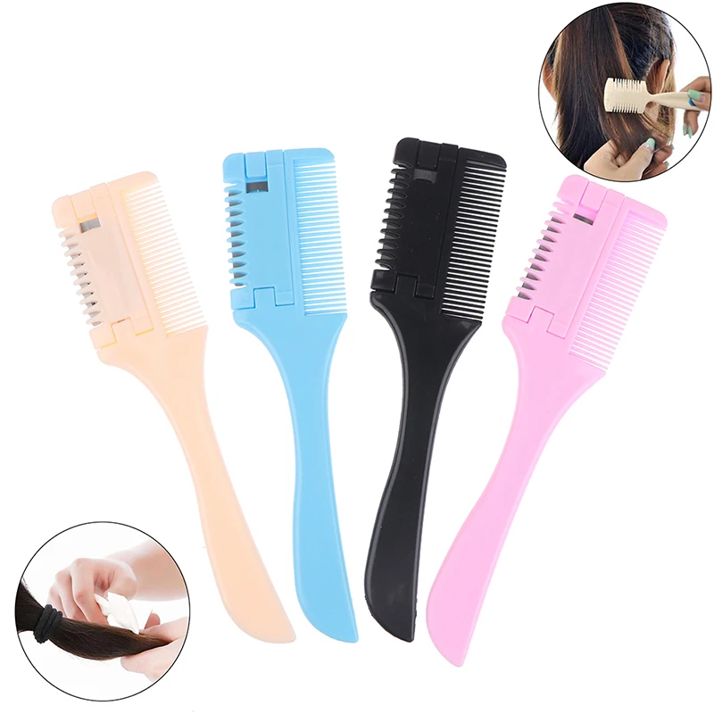 

1pc Hair Cutting Thinning Shaper Hair Trimmer Double Sides Hair Razor Comb With 2 Removable Blades Haircut Grooming Styling Tool