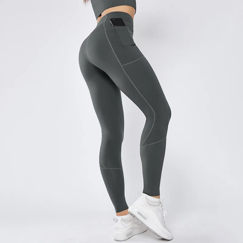 Yoga Pants Breathable Pockets Leggings High-elastic Tight-fitting Sports Fitness Hip-lifting High-waist Fitness Women's Pants