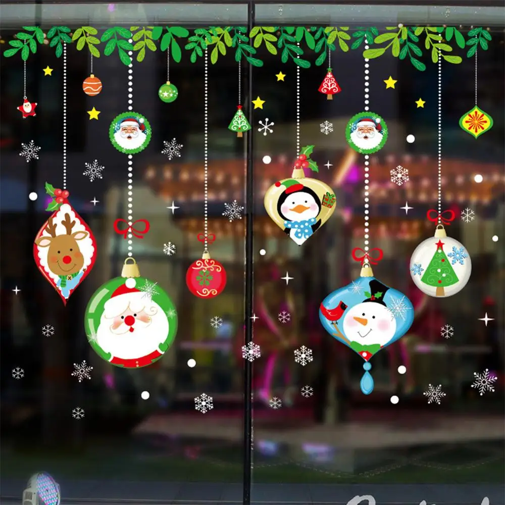 Рождественские шары Шаблон наклейка Windom стеклянные двери наклейки X-mas Дерево