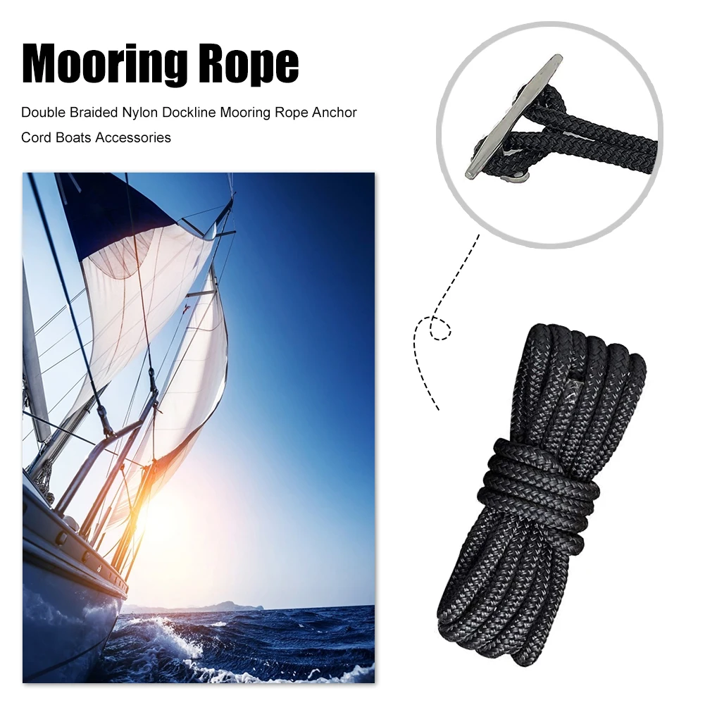 

Nylon Dockline Marine Mooring Rope Kit Anchor Shock Cord Boats Dock Line Boat Equipment Durable Ornament for Kayak