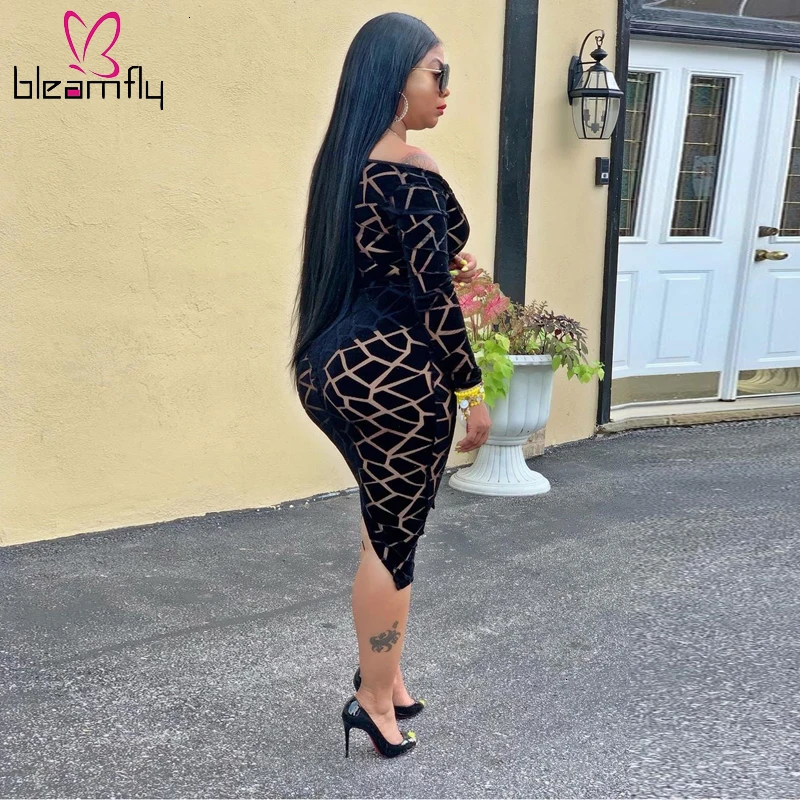 2019 осеннее Женское зимнее платье миди с v образным вырезом длинным рукавом и