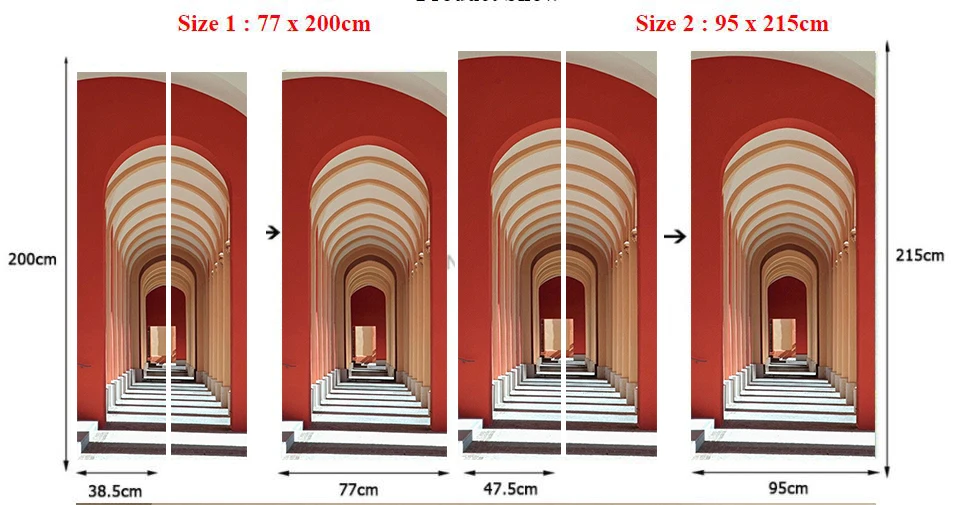 95X215 см 3D креативный винтажный стикер двери для гостиной спальни поделки ПВХ самоклеющиеся обои водоотталкивающие обои наклейка