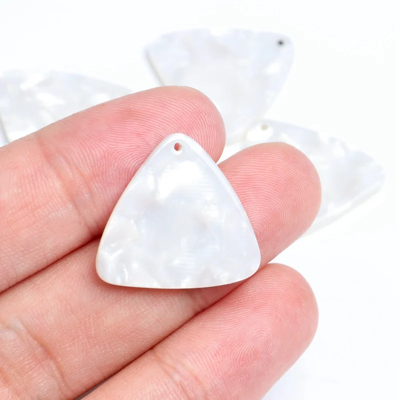 A10-259C-6PCS Tortoise Shell Earring Charms,Acetate Stick Charms,Triangle Shaped pendant,Triangle Shaped Earrings Part, 22mm x 24mm,ACE202 - Metal color: A10-259C-6PCS