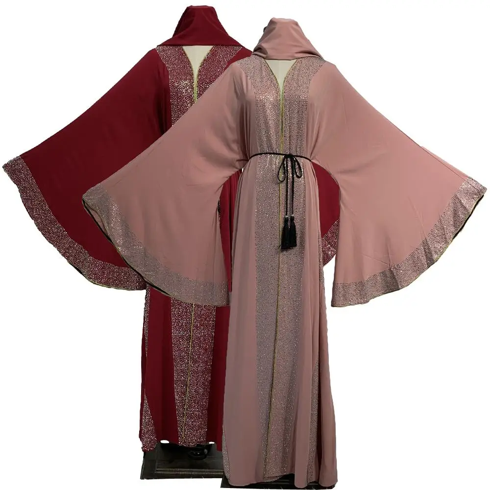 Роскошный женский кардиган кимоно кафтан ручная работа Алмазный халат Дубай