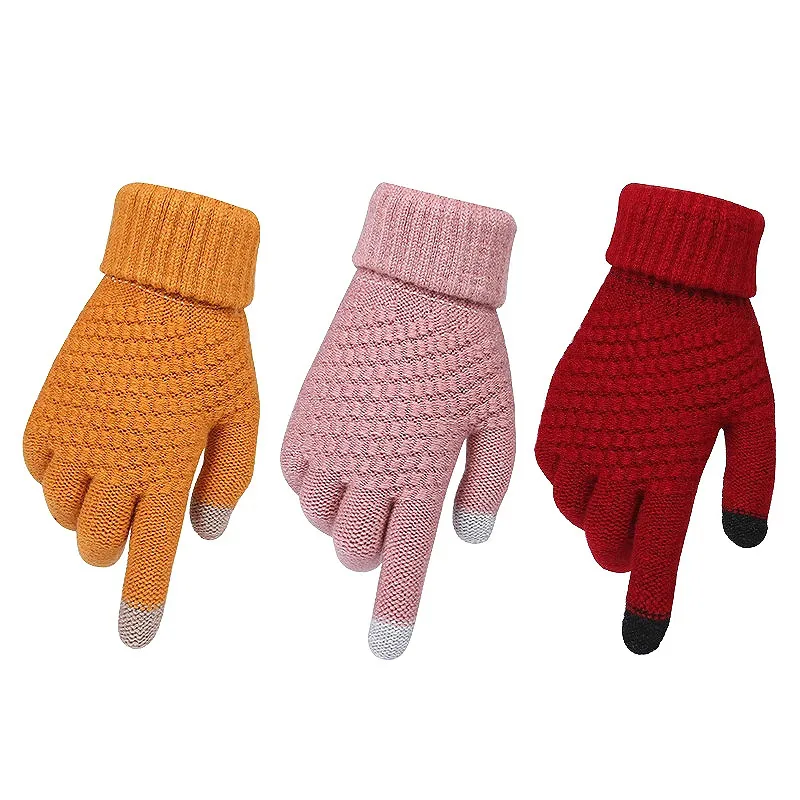 

2 @ # необходимо на осень и зиму, женские теплые вязаные перчатки для сенсорных экранов, вязаные женские теплые плотные перчатки, лыжные перча...