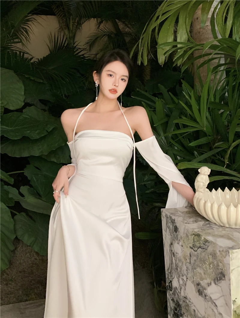 

Bodycon dress for women Square Neck Black Dress Women Elegant Cotton Fashion Side Split Dress Mini Ladies Basic