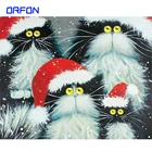 ORFON Рамка Рождественская кошка DIY Набор для рисования по номерам животных Акриловая Краска на холсте современное настенное искусство для украшения дома