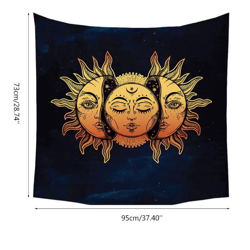 

Sun and Moon Psychedelic Wall Tarot Tapestry Divination Altar Tarot Tablecloth