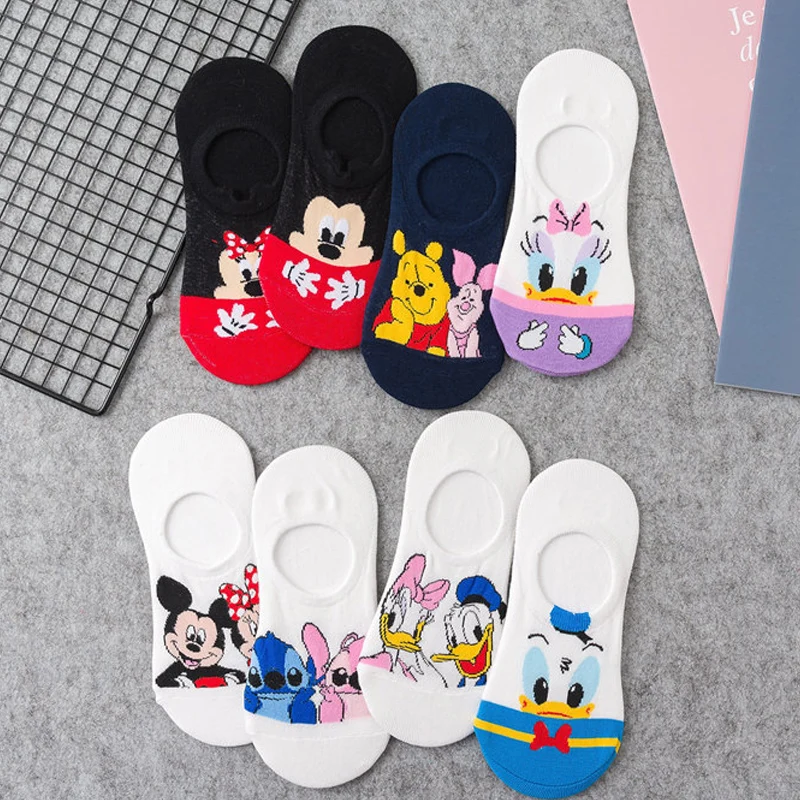 Носки женские короткие дышащие смешные милые с рисунком аниме удобные модные