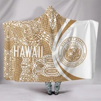 khaki hawaii polynesian hooded blanket 3d printed cozy soft throw blanket adult women men wearable throw blankets 04