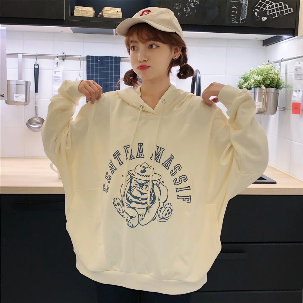 Sweatshirts women sudadera mujer 2019 pullovers hooded print oversized hoodies autumn and winters clothes vestidos WBX591 | Женская