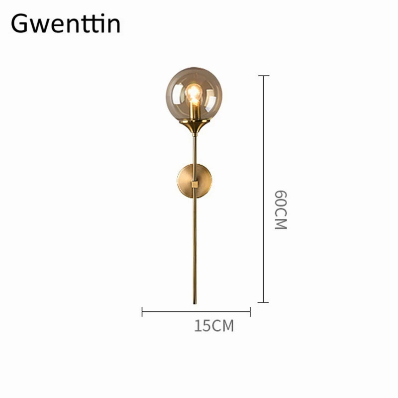 

Modern Glass Wall Lamp Gold Nordic Led Mirror Light Fixtures Home Loft Industrial Decor Bedroom Bedside Bathroom Lamp Luminaire