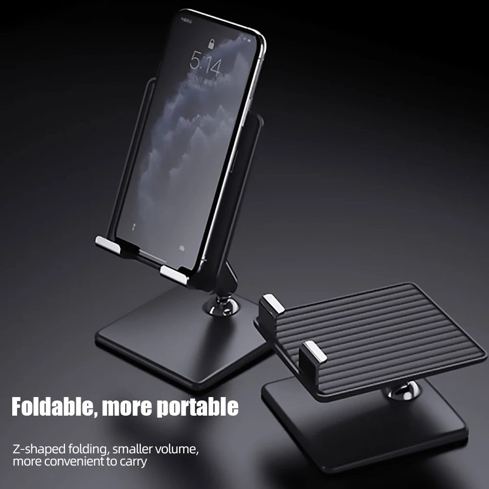 

ihuigol Universal Phone Stand Holder Foldable Metal Desktop Tablet For iPhone 11 Pro Samsung Xiaomi Cell Phone Holder Adjustable