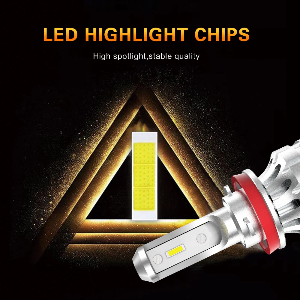 Светодиодсветодиодный фары EURS Mini H4 LED H7 9005 9006 Автомобильные s 6500 лм HB4