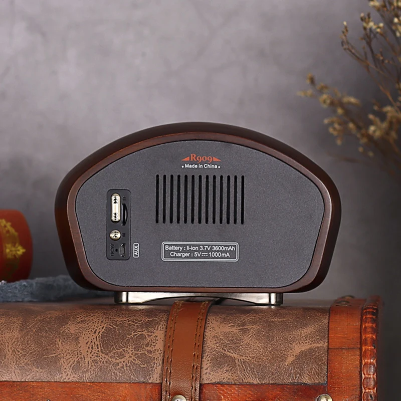 

Vintage Retro Wood FM SD MP3 Bluetooth Transistor Rechargeable Radio with Speaker, Supports AUX Function