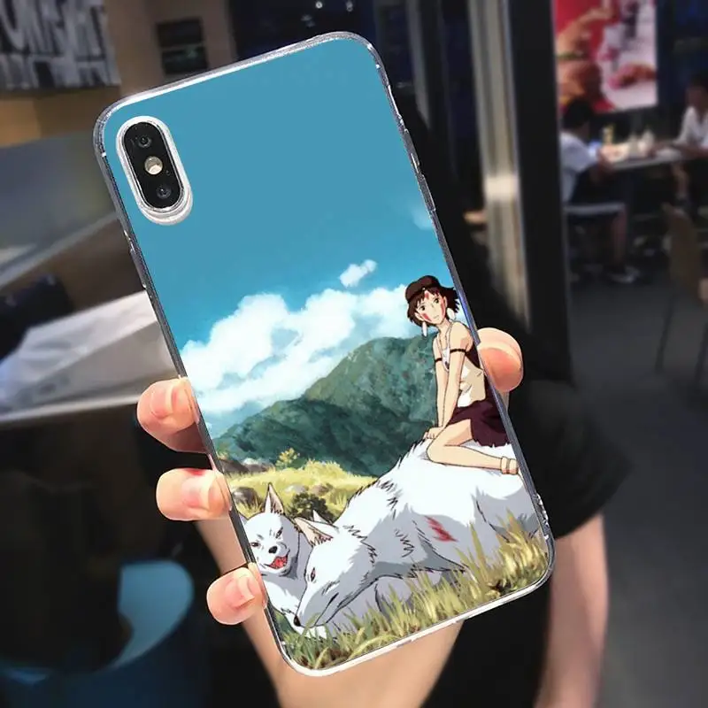 

Japan anime Princess Mononoke Phone Case Transparent for iPhone 6 7 8 11 12 s mini pro X XS XR MAX Plus