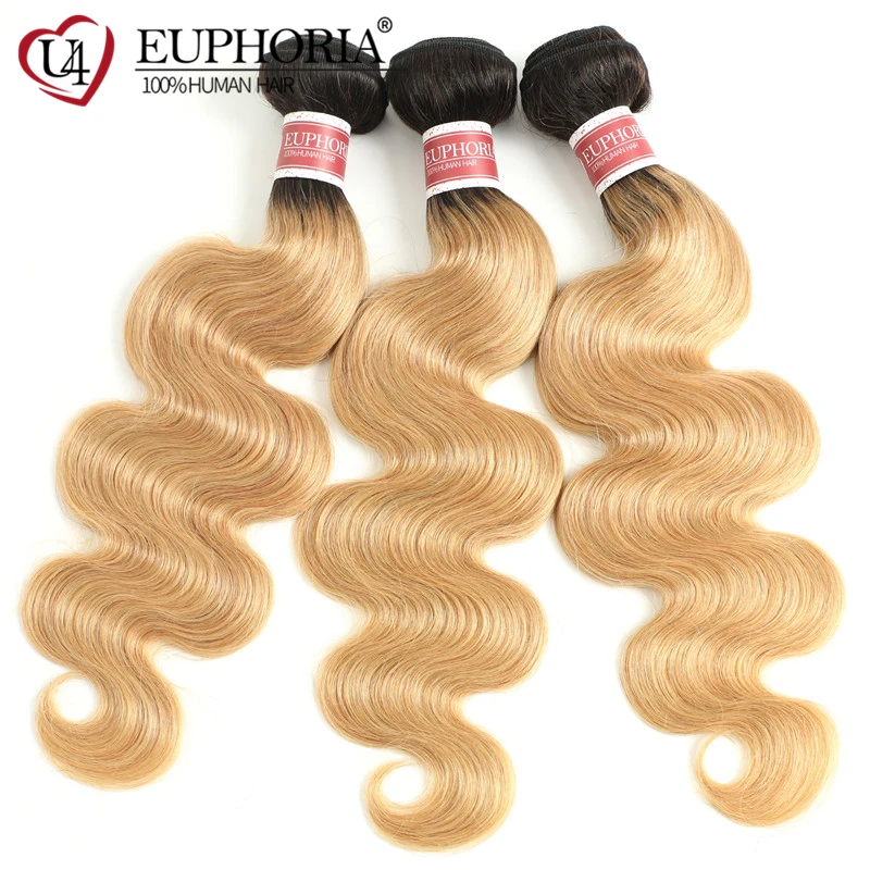 Body Wave Hair 3 Bundles Ombre Red BURG Brazilian 9A Remy 100% Human Hair 1/3/4 Pcs Bundles Weave Extensions 8-26Inch EUPHORIA
