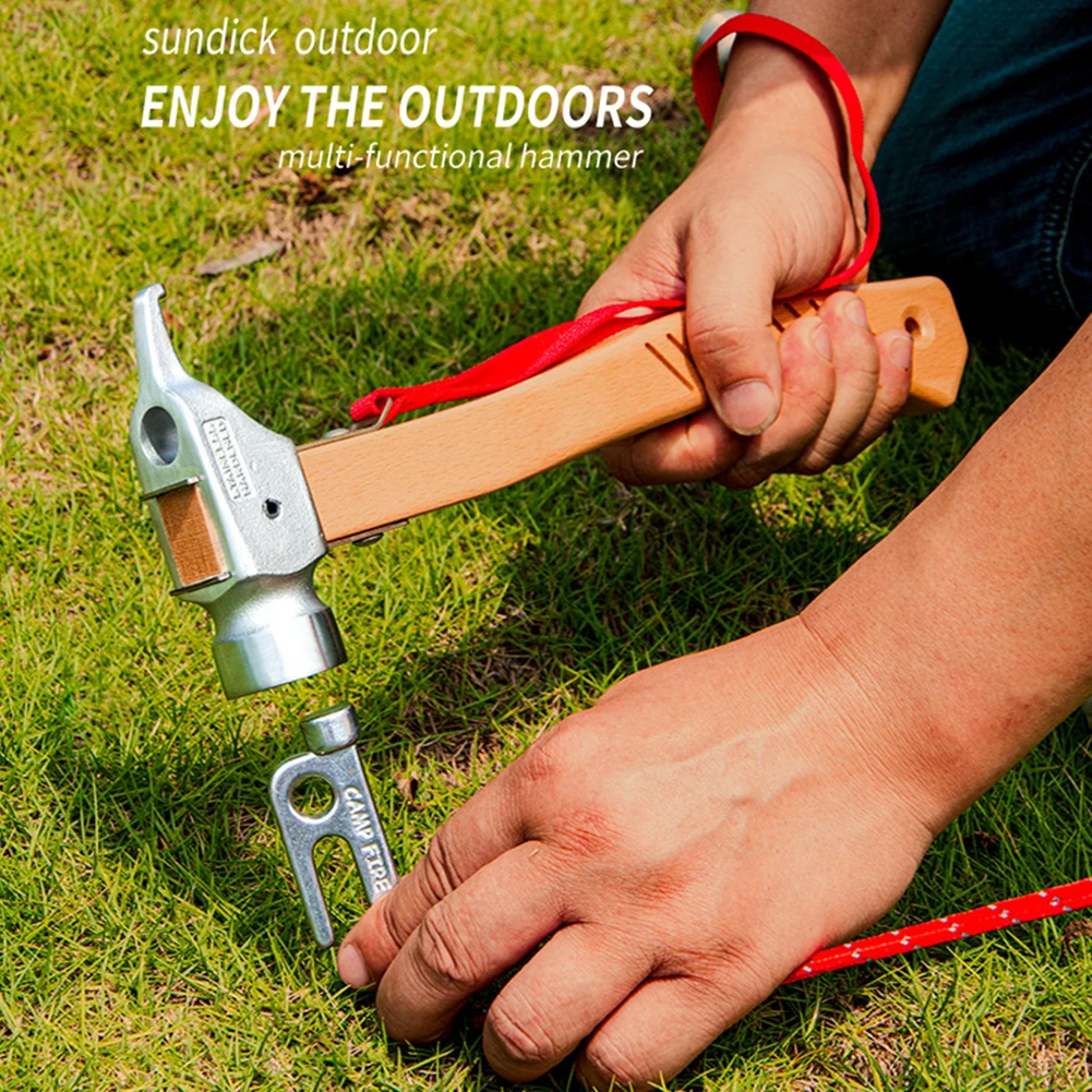 

Outdoor Camping Tent Peg Hammer Hiking Steel Stakes Nail Remover Mountaineering Hiking Nail Puller Camping Tools