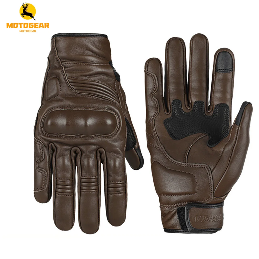 Кожаные Мотоциклетные Перчатки VEMAR в стиле ретро | Автомобили и мотоциклы
