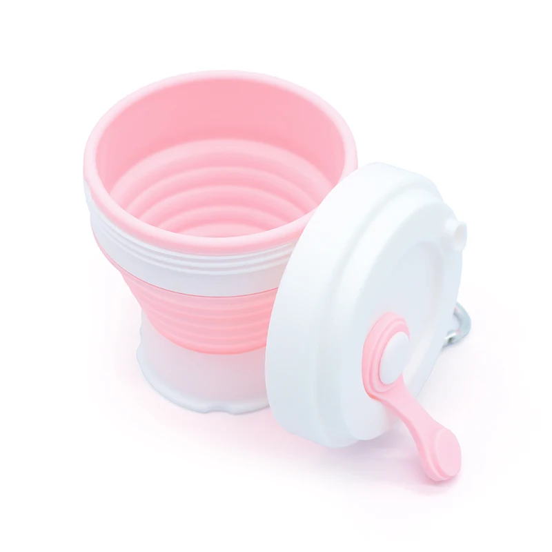 

Collapsible Coffee Cup Retractable Outdoor Travel Drinking Tea Mug Silicone Floding Water Cups With Dstproof Cover Keychain