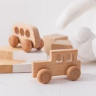 1 шт. деревянная игрушка бук деревянный блок автомобиль мультфильм ребенок развивающие Монтессори Прорезыватель игрушка играть тренажерный зал ребенок грызун дерево медсестра подарки