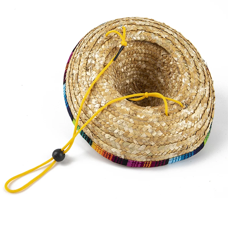 Модная Плетеная соломенная шляпа для домашних животных от солнца кошек сомбреро