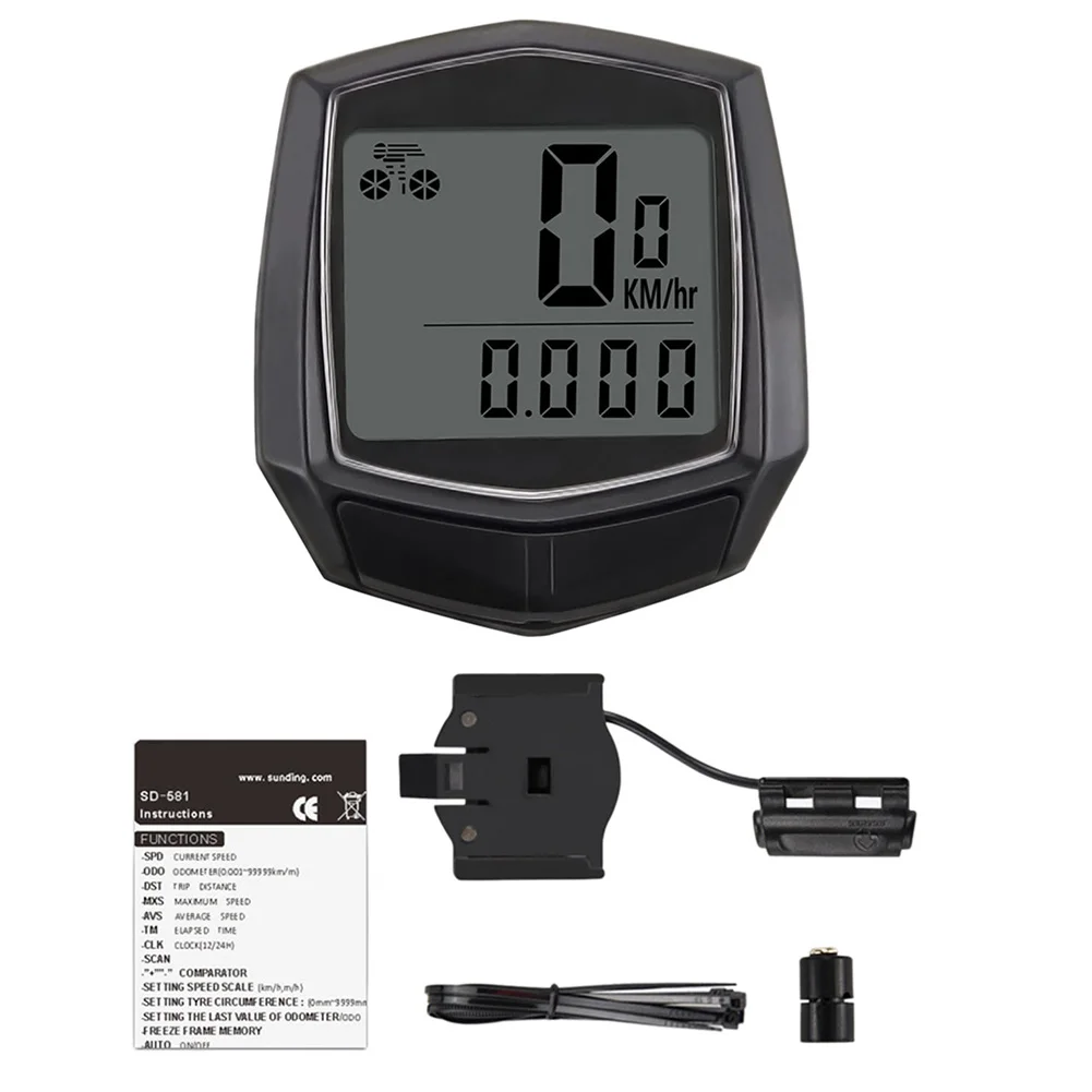 

Waterproof Bicycle Computer with LCD Display Bicycle Wired Odometer Speedometer Bike Stopwatch Riding Accessories