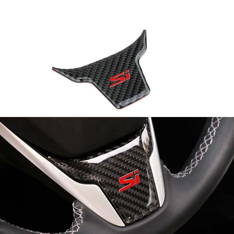 Отделка рулевого колеса с логотипом Si из углеродного волокна для Honda Civic 2016 2017 2018