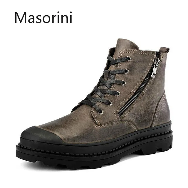 Качественные модные мужские ботинки из натуральной кожи Сезон осень-зима